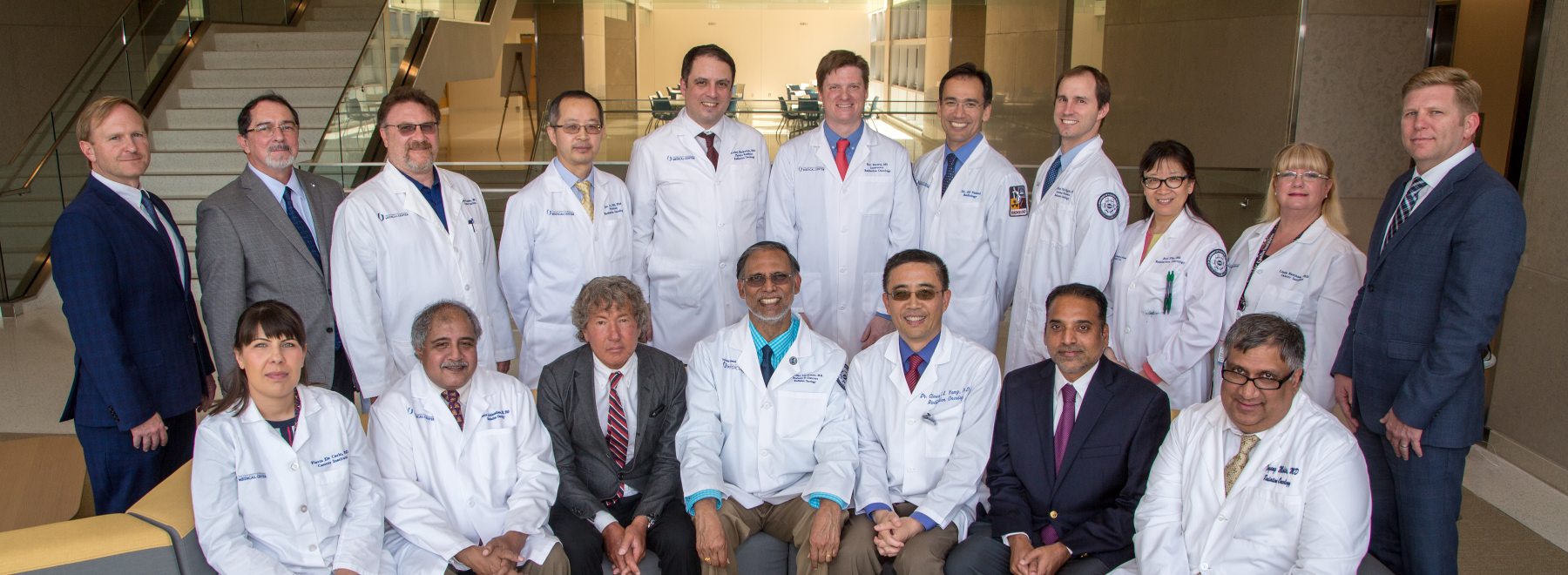 A group shot of the entire radiation oncology faculty.